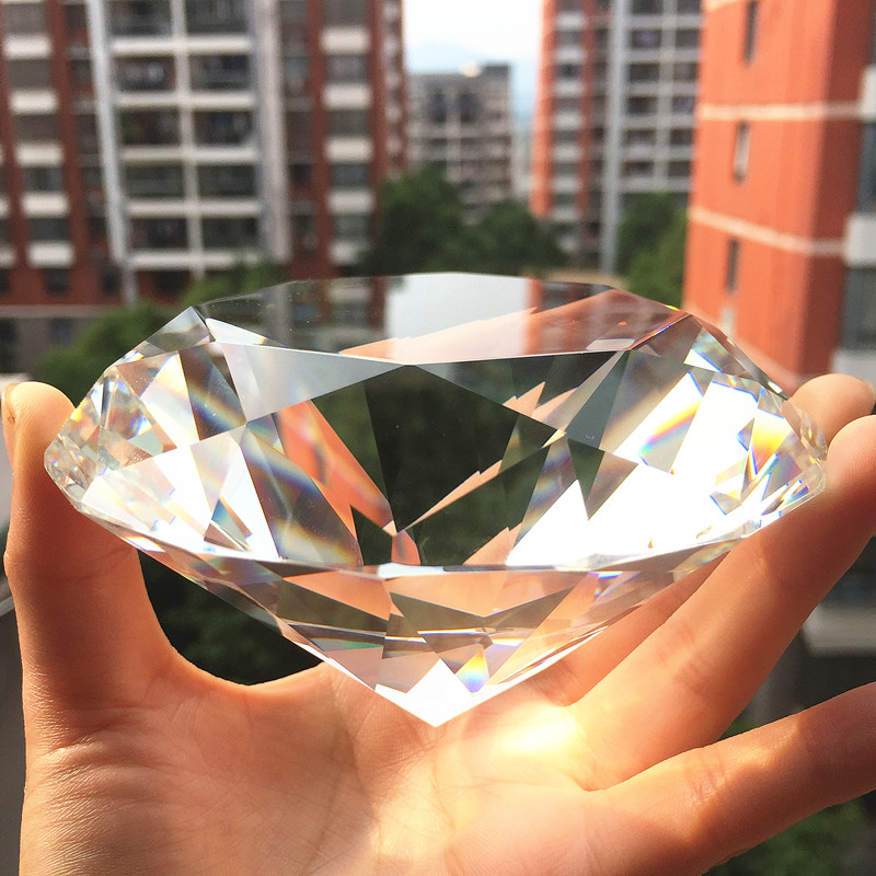 Paper Weight Crystal - Free Shipping, 100mm Shining Crystal Glass