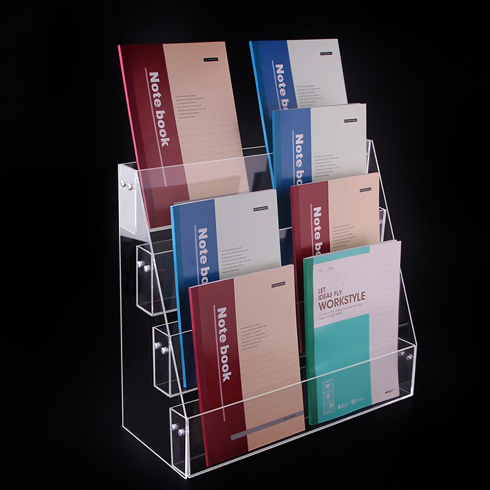 Magazine Holder Rack - Transparent Display Stand Bookshelf Magazine Notebook