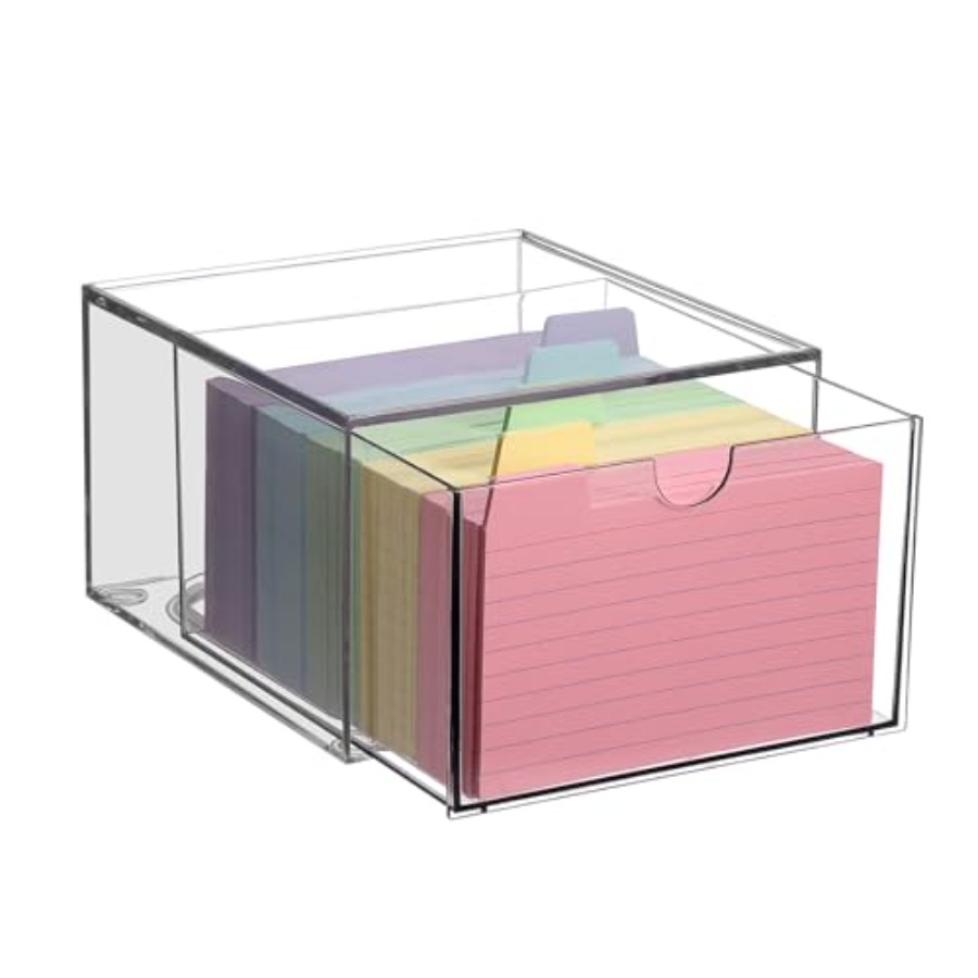 Card Index Box - Clear 3 x 5 Inch Index
