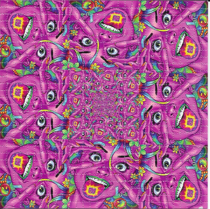 Ink Blotter Paper - Purple Flower Girl Psychedelic LSD Acid