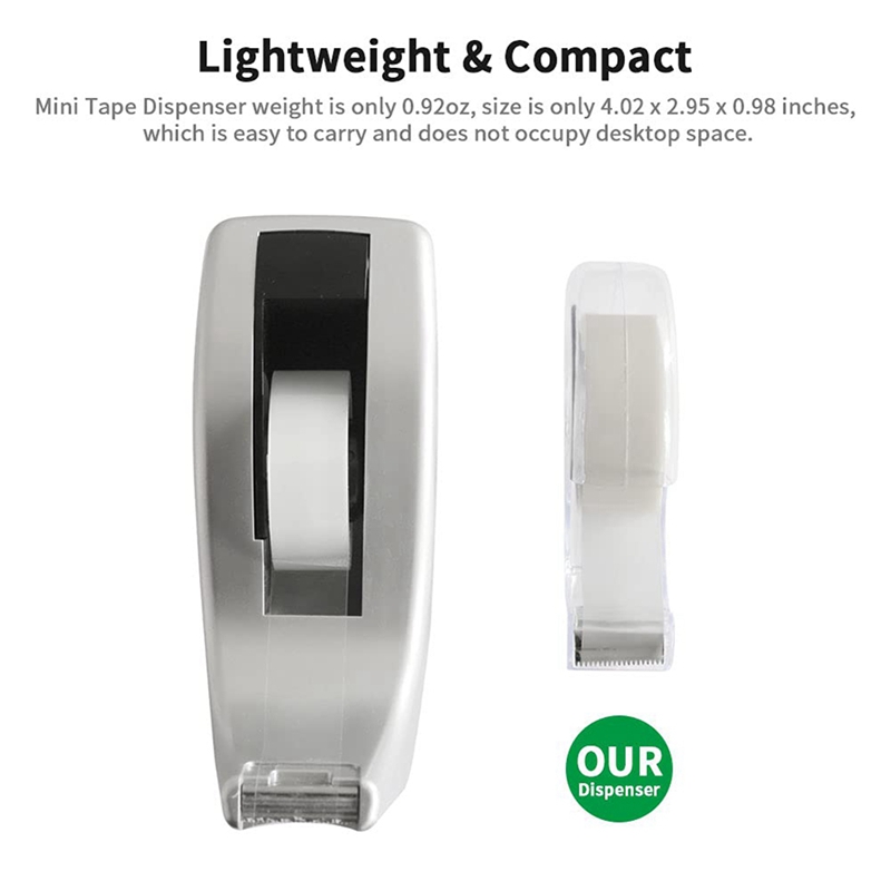 Tape Dispenser Weighted - Hand Use Desktop Tape Dispenser, Transparent