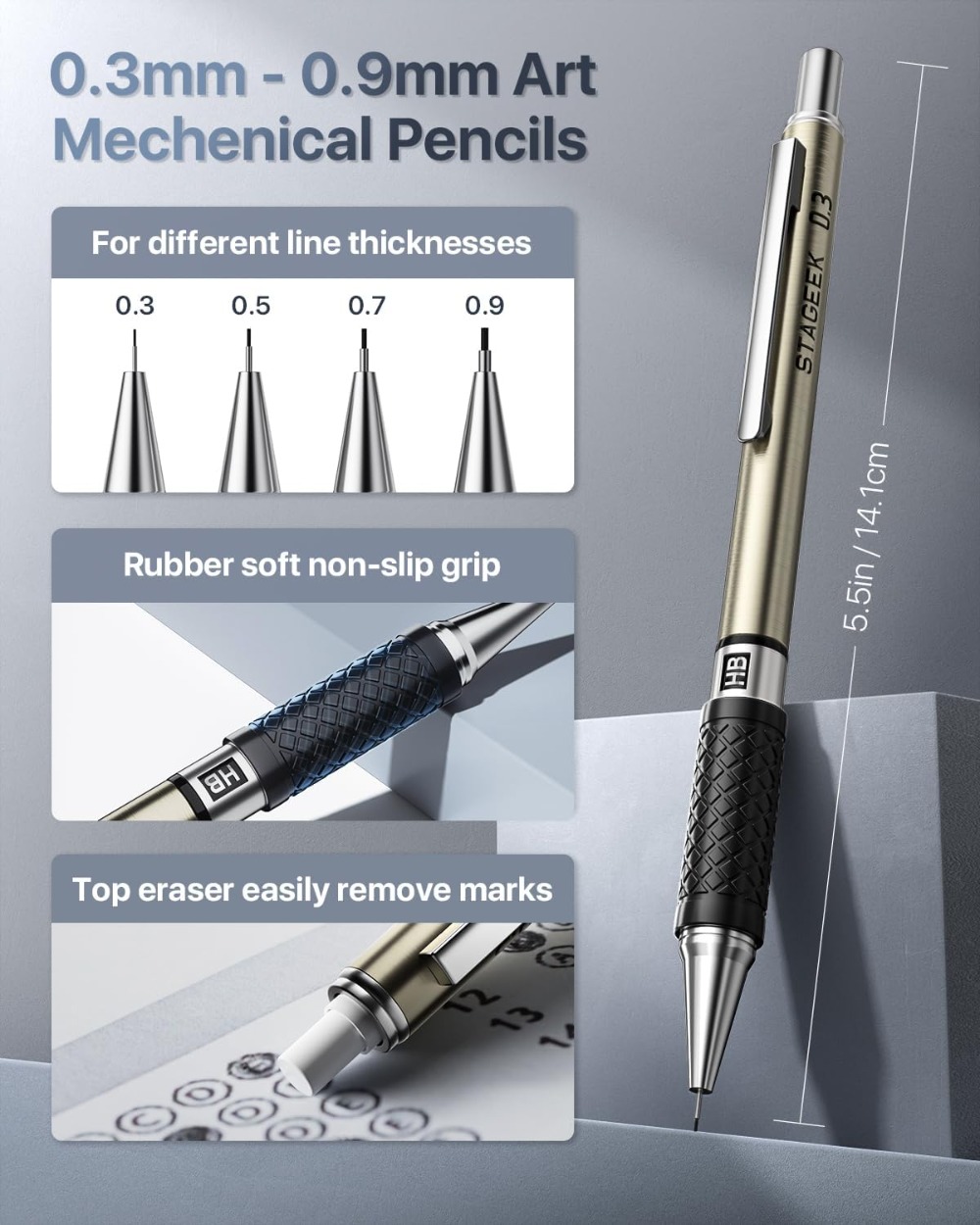 Mechanical Pencil Set with Cas - Mechanical Pencil 0.3 recensie en prijs