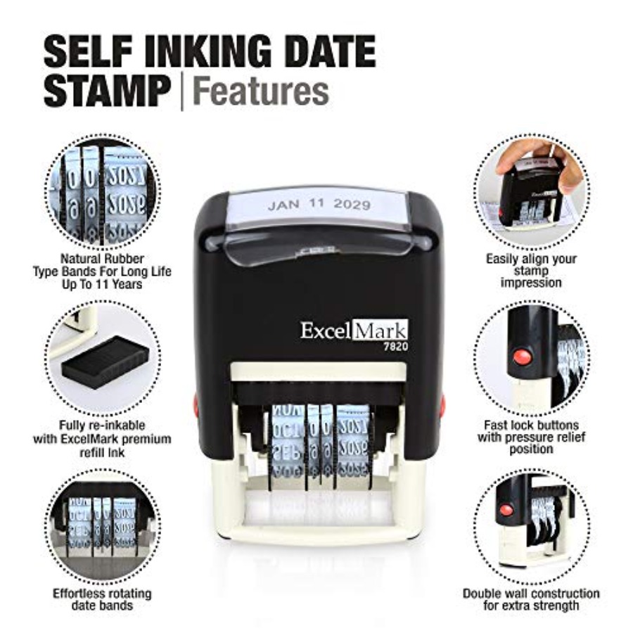 7820 Self-Inking Rubber Date S - Rubber Date Stamp recensie en prijs