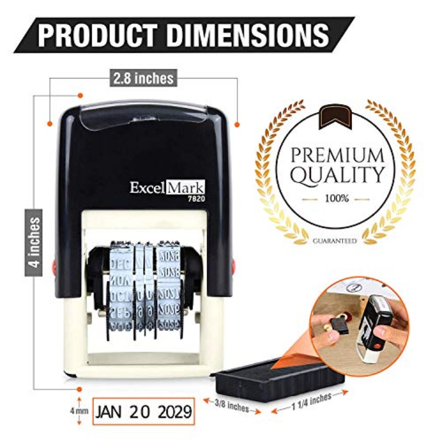7820 Self-Inking Rubber Date S - Rubber Date Stamp recensie en prijs