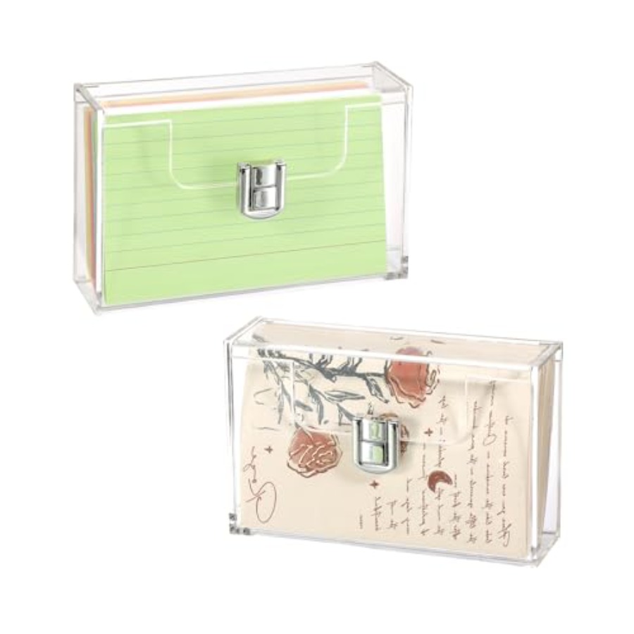 2 Pack Clear Acrylic Index Car - Card Index Box recensie en prijs
