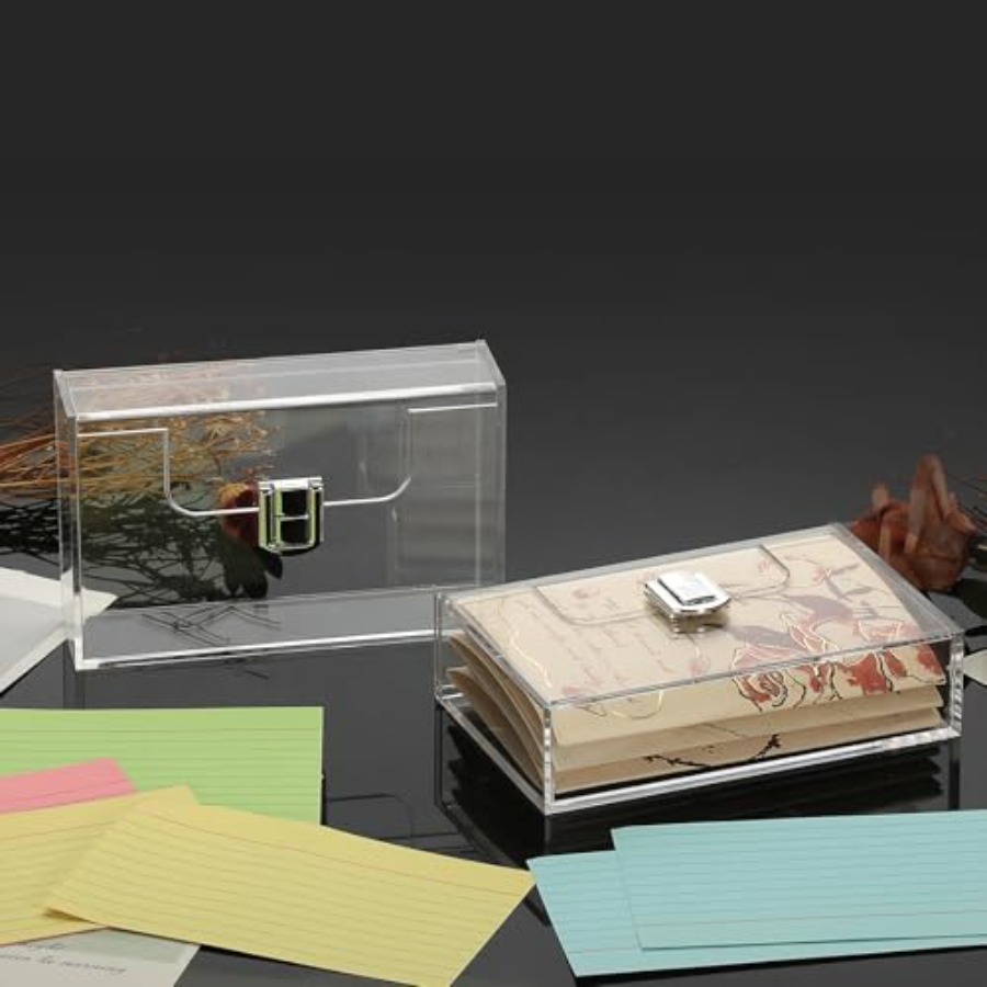2 Pack Clear Acrylic Index Car - Card Index Box recensie en prijs