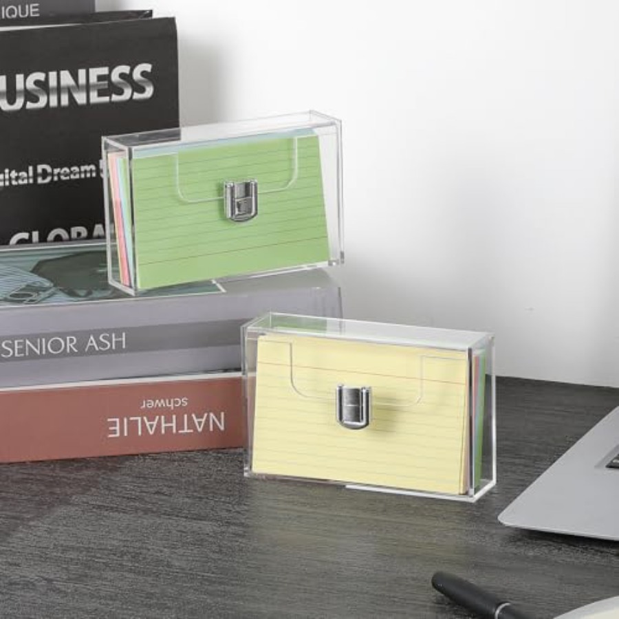 2 Pack Clear Acrylic Index Car - Card Index Box recensie en prijs