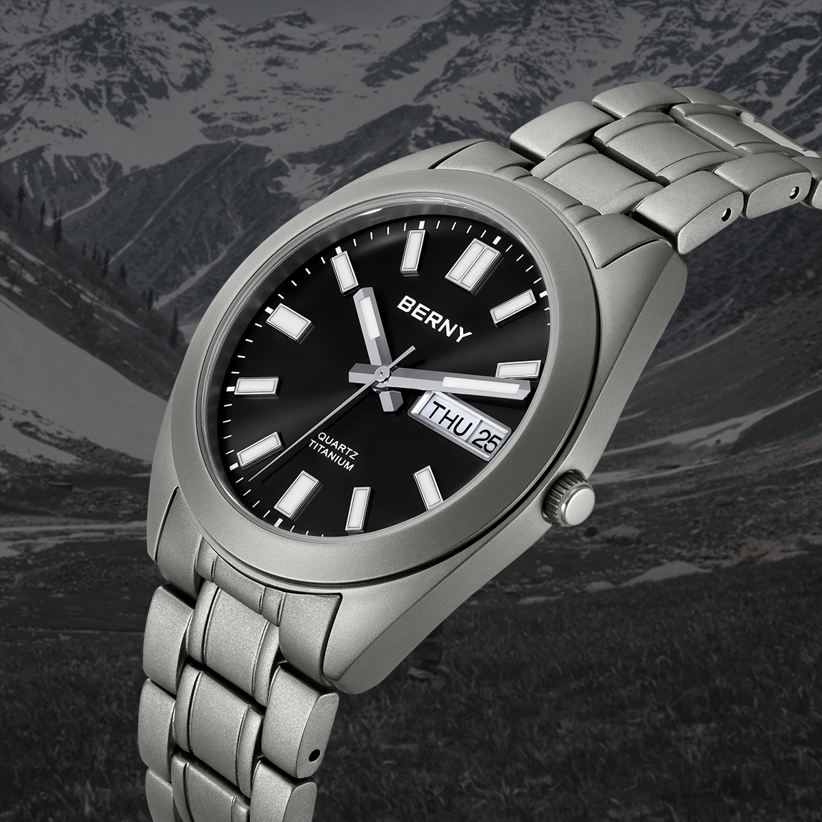 BERNY Titanium Watch for Men S - Paper Weight Crystal recensie en prijs