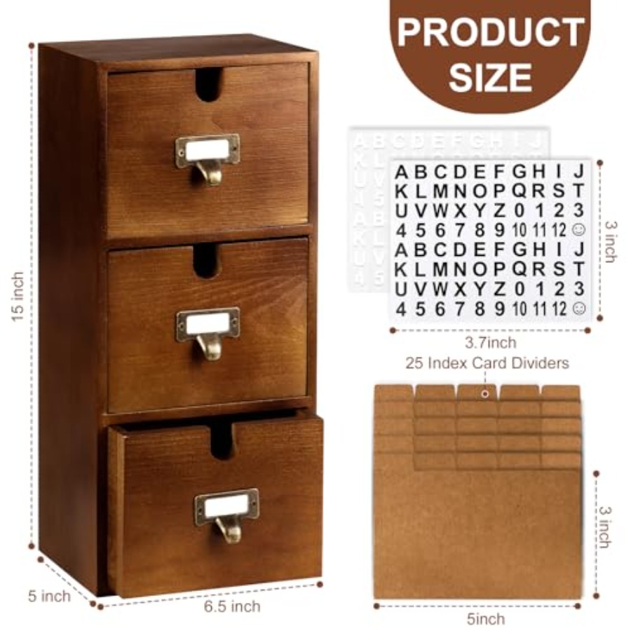 Index Card Holder x5 Wooden Ca - Card Index Box recensie en prijs