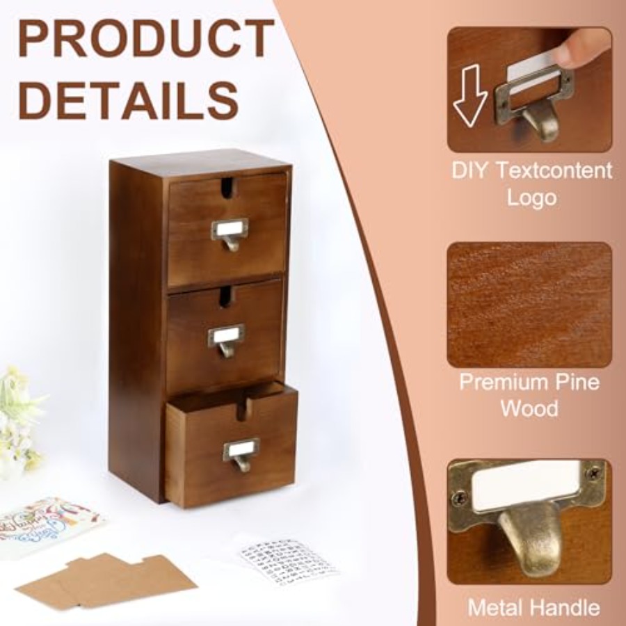 Index Card Holder x5 Wooden Ca - Card Index Box recensie en prijs