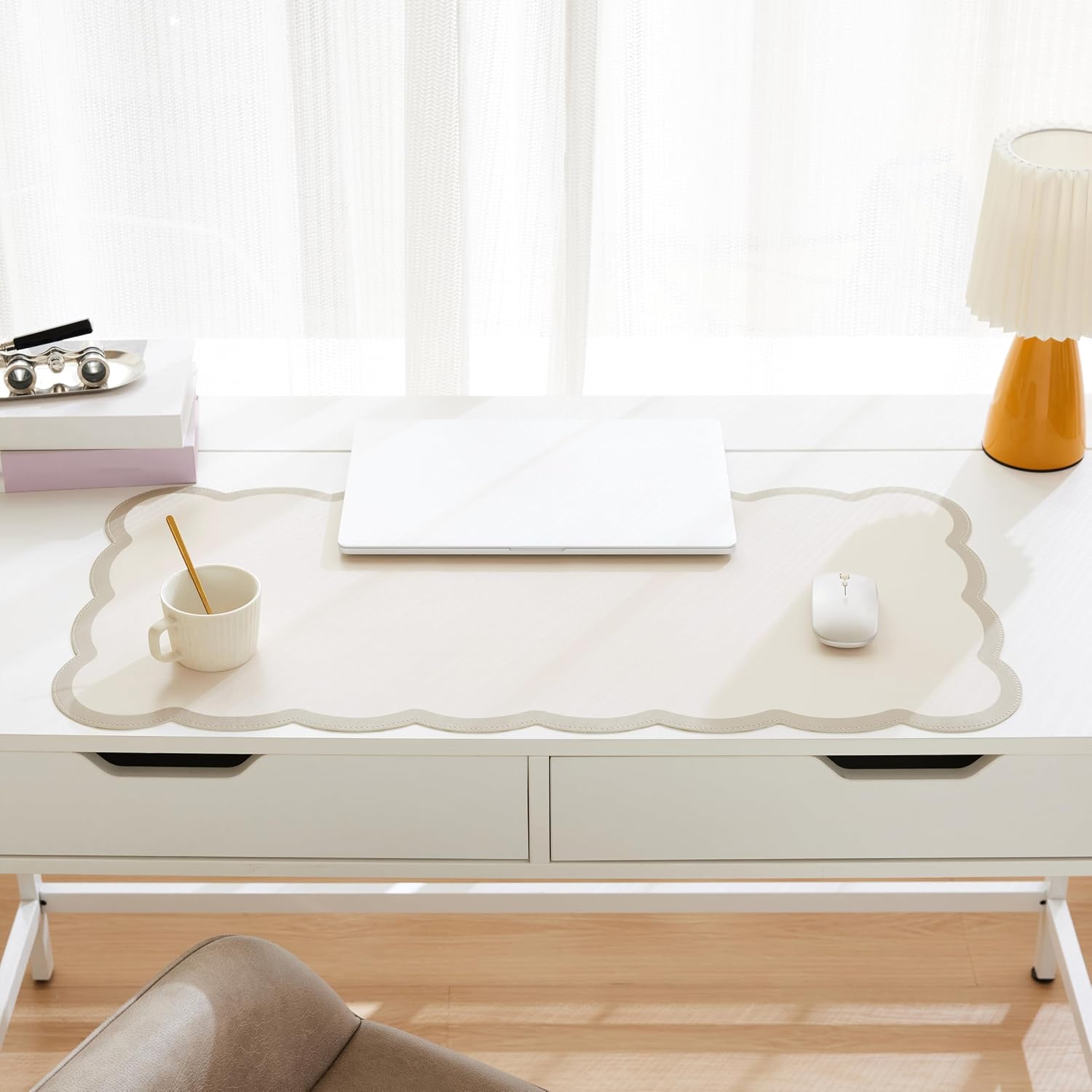 Scalloped Desk Mat 31.5x15.7 L - Leather Desk Pad recensie en prijs