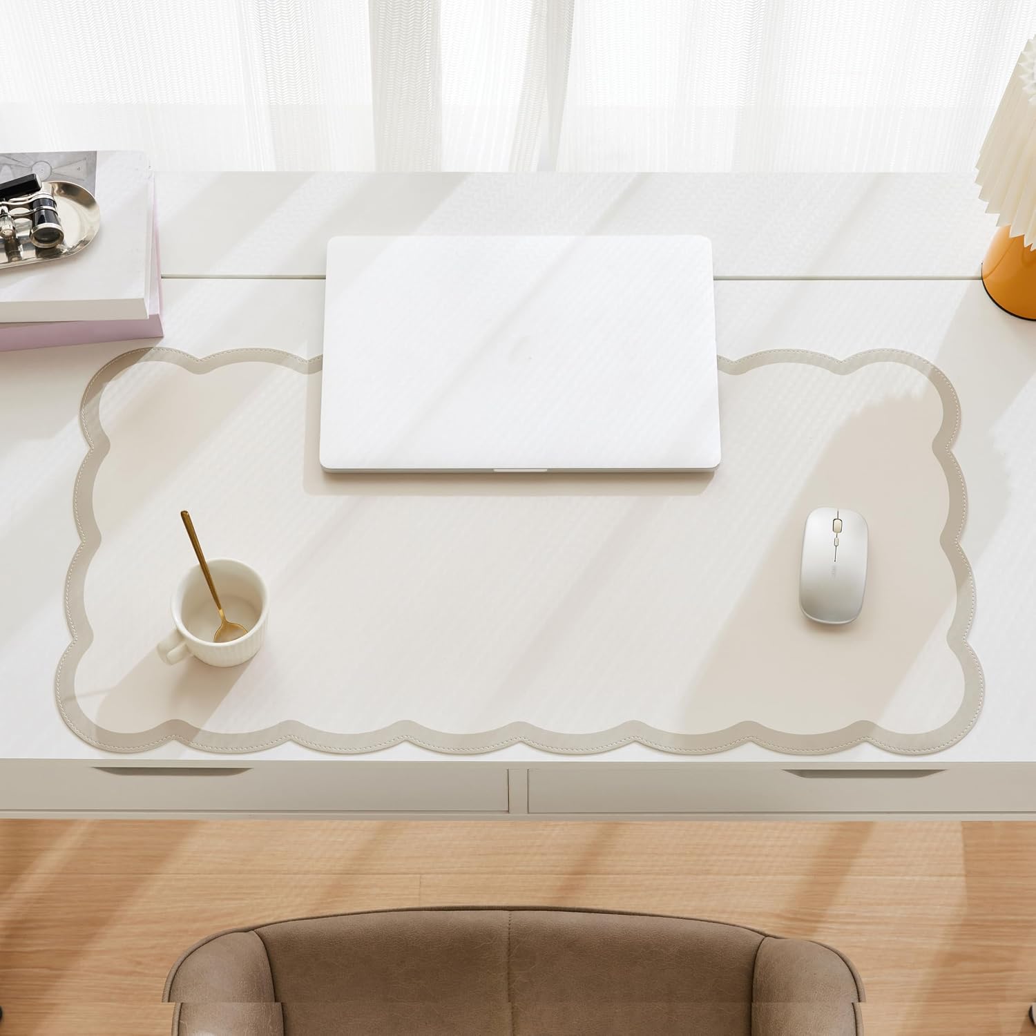 Scalloped Desk Mat 31.5x15.7 L - Leather Desk Pad recensie en prijs