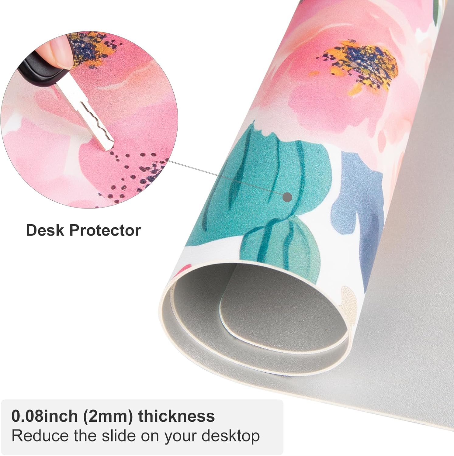 Large Mouse Pad Pink Floral De - Leather Desk Pad recensie en prijs